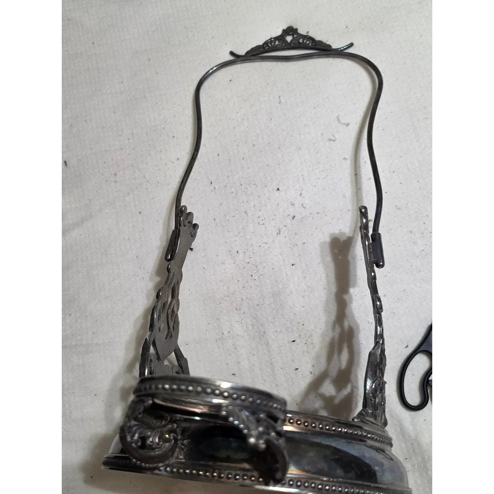 Antique‎ Victorian Silver Plated Pickle Castor Frame Ornate Scrollwork D 9296-G